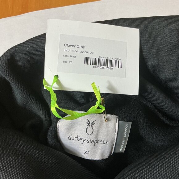 Dudley Stephens Black Long Sleeve Clover Crop Turtleneck Pull over NWT XS - Picture 7 of 9